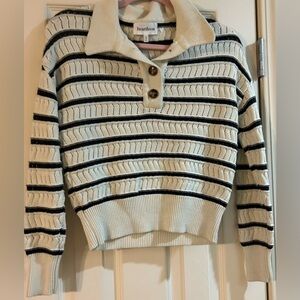 Heartloom Striped Collared Sweater XS